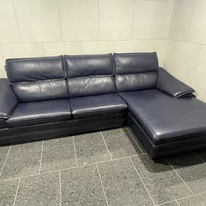 배송 - 한샘 통가죽 4인 카우치 소파