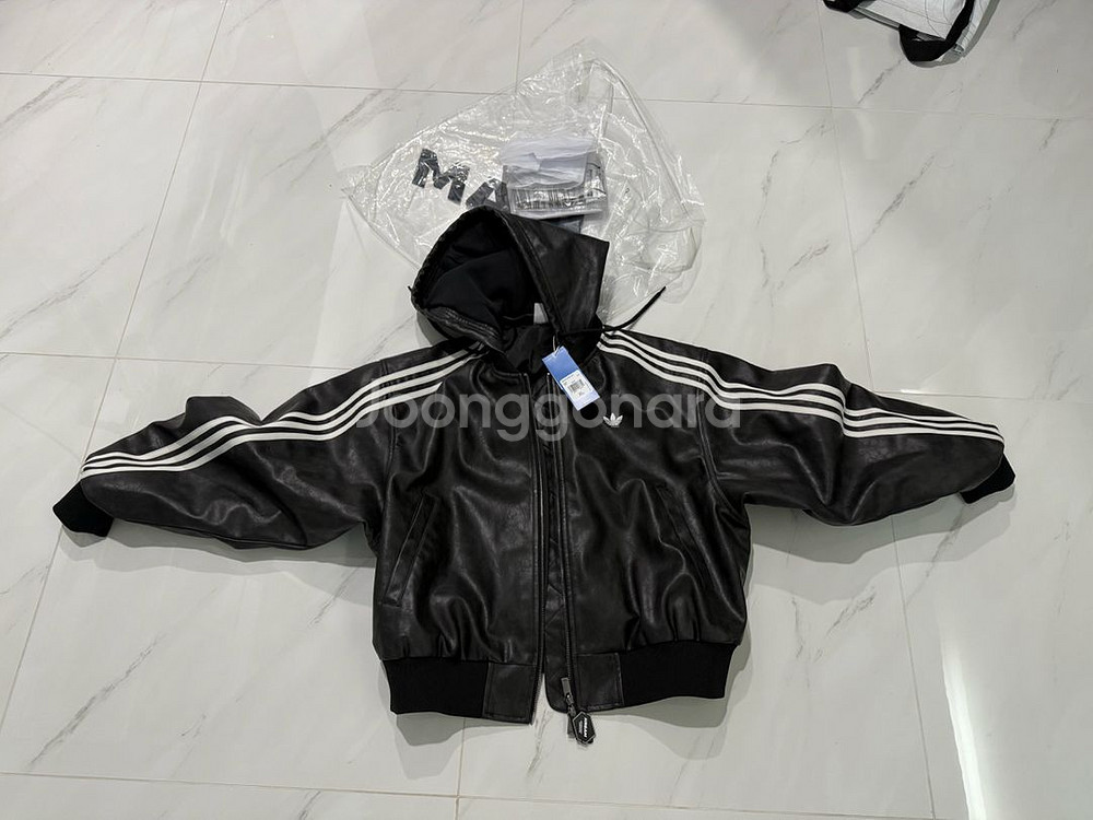 아디다스 아딜레늄 시즌3 빈티지 포우 레더자켓 블랙XL--0