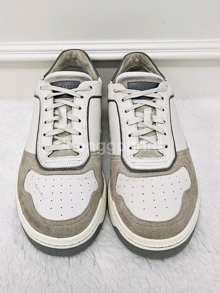 브루넬로 쿠치넬리 레더 스웨이드 로우탑 스니커즈--0