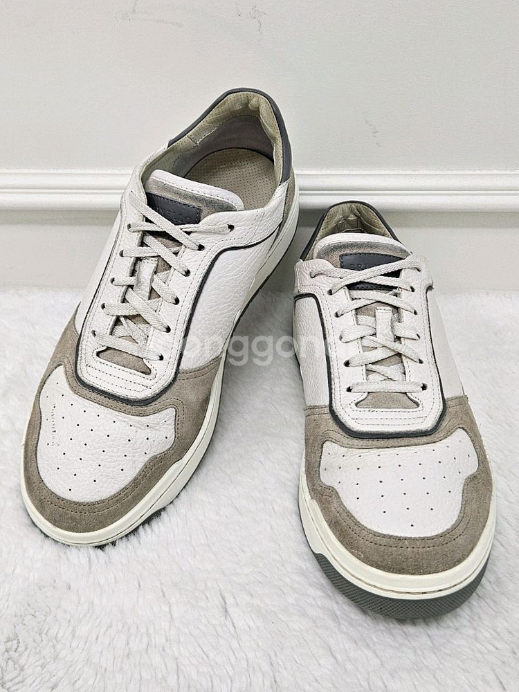 브루넬로 쿠치넬리 레더 스웨이드 로우탑 스니커즈--1