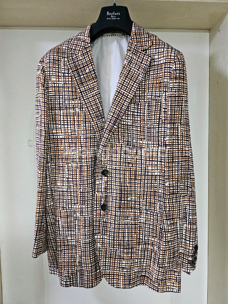 벨루티 체크 자켓 52사이즈(미사용)--0