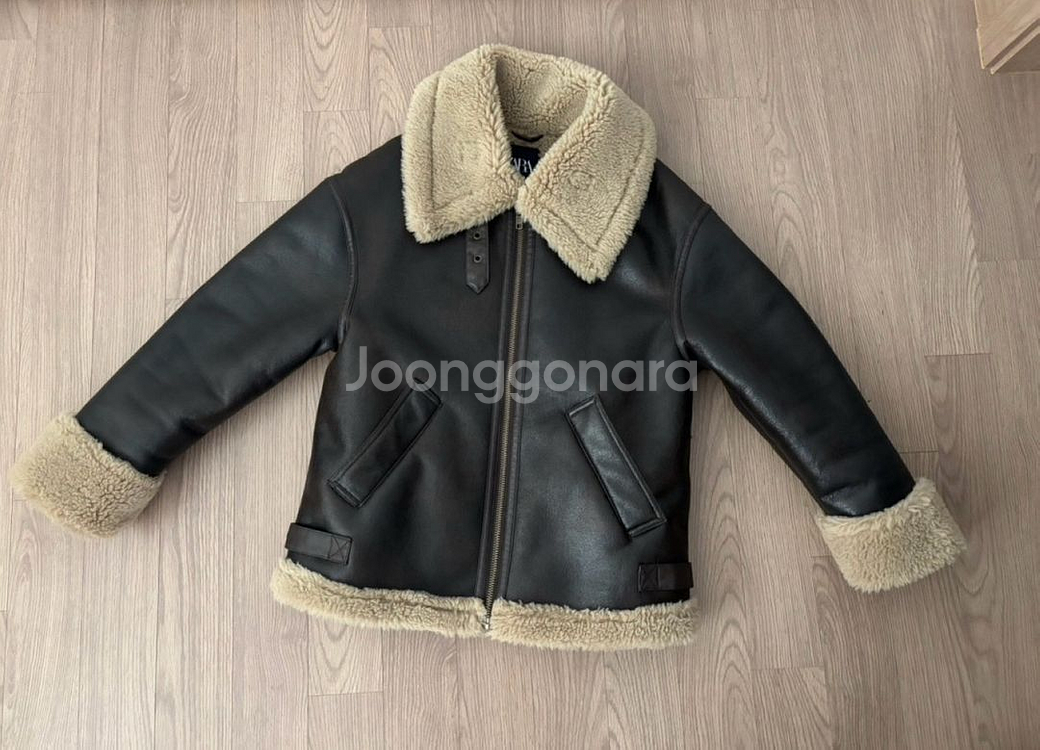 새상품급 자라 더블페이스드 무스탕 점퍼 자켓 여성 s--1