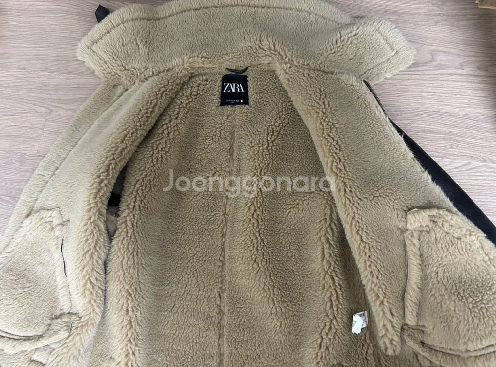 새상품급 자라 더블페이스드 무스탕 점퍼 자켓 여성 s--3