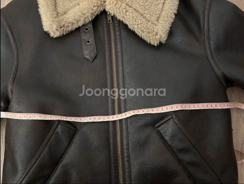 새상품급 자라 더블페이스드 무스탕 점퍼 자켓 여성 s--5