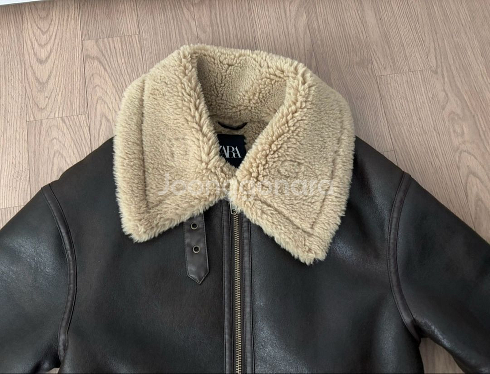 새상품급 자라 더블페이스드 무스탕 점퍼 자켓 여성 s--4