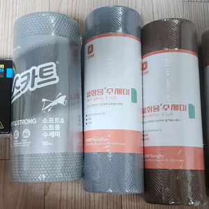 일회용수세미 4개,부착식 거치대 1개
