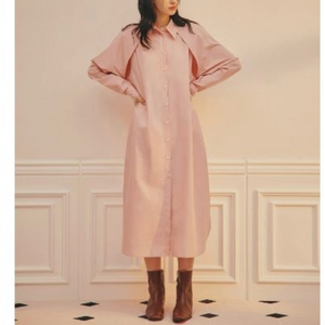 아비에무아 셔츠 원피스 핑크