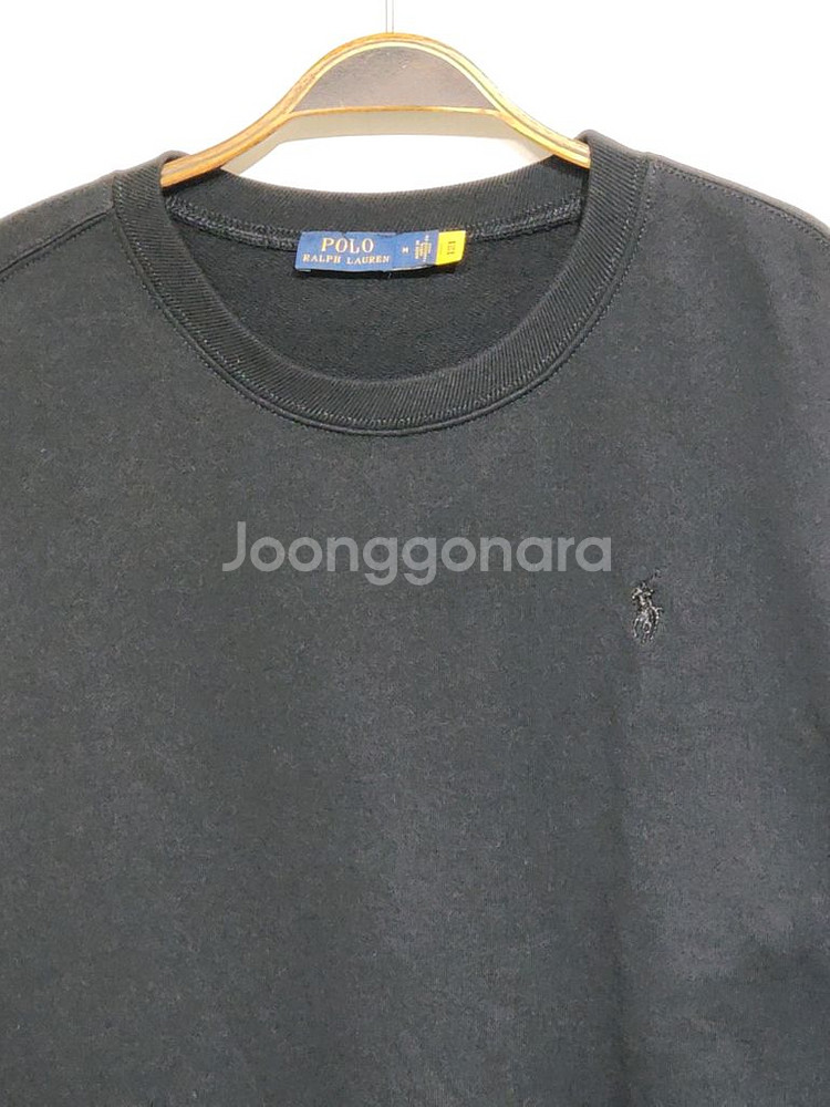(L) 랄프로렌 폴로 맨투맨 블랙 로고 스웨트 티셔츠--1