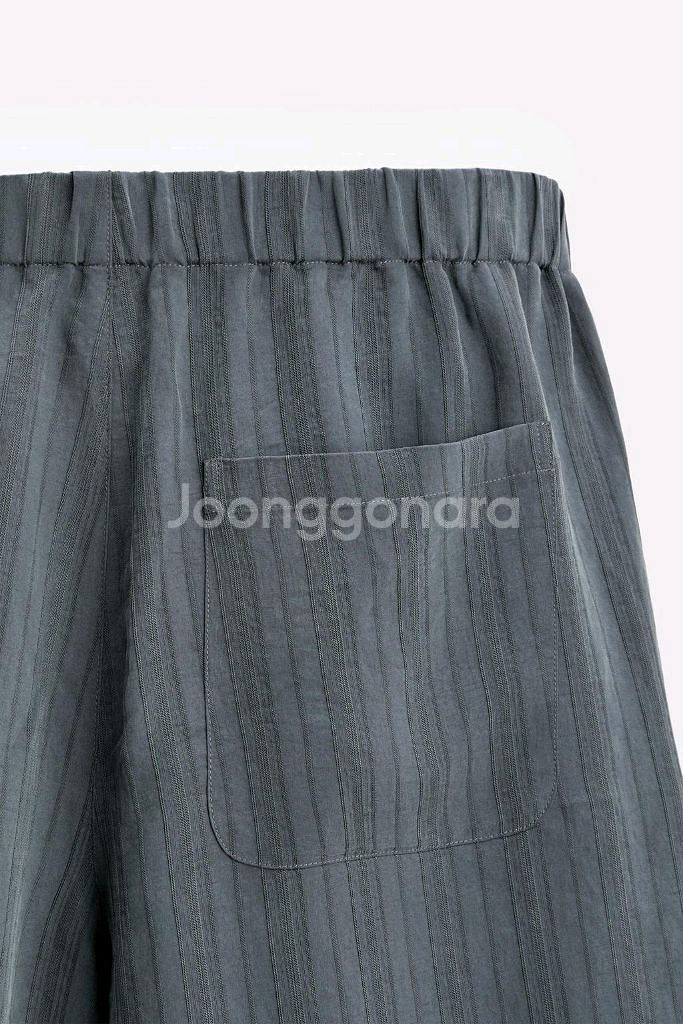 자라 남자 모달 스트라이프 자카드 셔츠 바지 셋업 (S--7