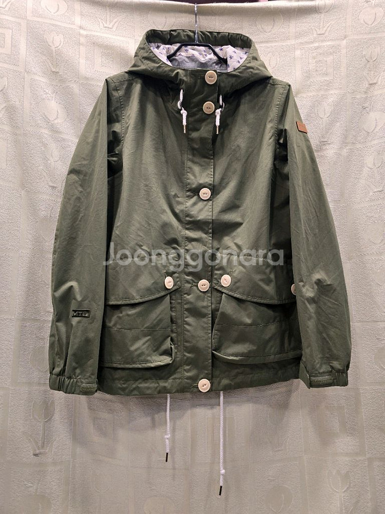 에이글 카키색 후드 야상 점퍼 바람막이 자켓 66~7--0