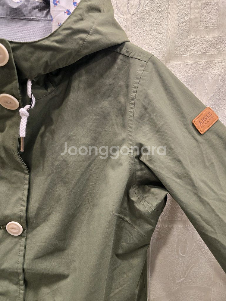 에이글 카키색 후드 야상 점퍼 바람막이 자켓 66~7--2
