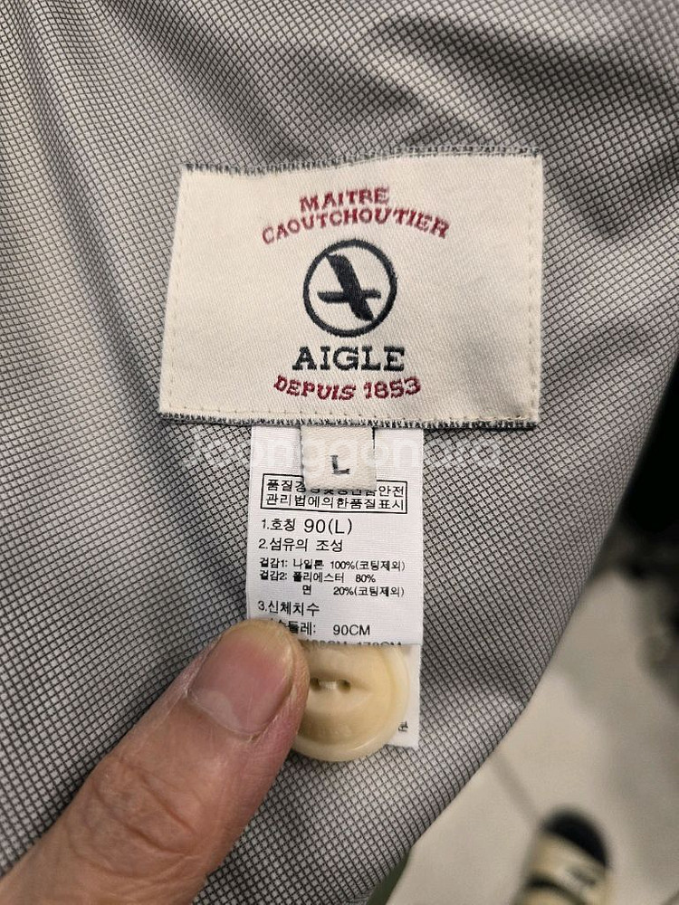 에이글 카키색 후드 야상 점퍼 바람막이 자켓 66~7--6