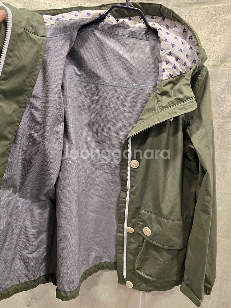 에이글 카키색 후드 야상 점퍼 바람막이 자켓 66~7--5