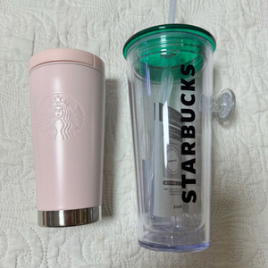 스타벅스 매트 핑크 엘마 팝핸들 콜드컵