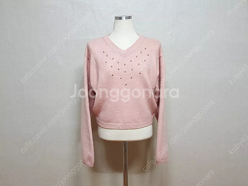 미착용)진주장식 크롭 여성 니트 55-66--0