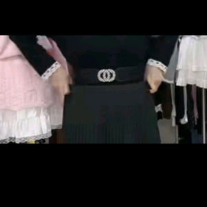 큐빅 벨트 검정 고무밴드