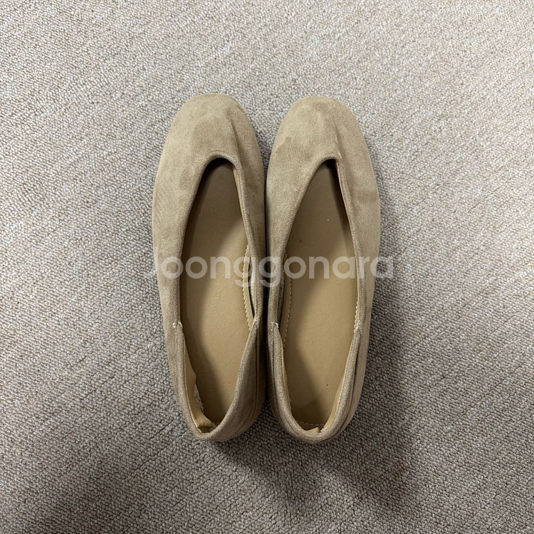 스웨이드 스퀘어 말랑 플랫 260mm--1