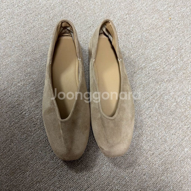 스웨이드 스퀘어 말랑 플랫 260mm--3