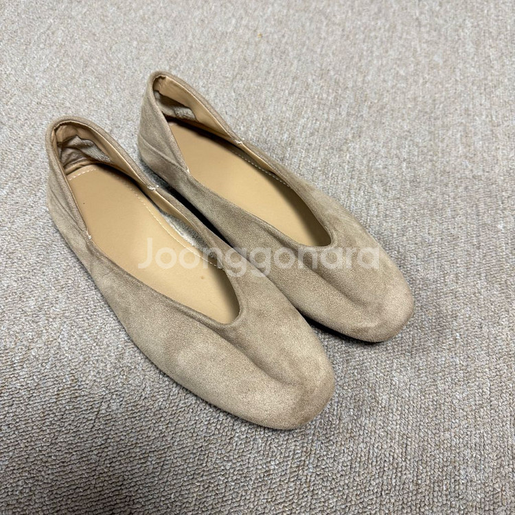 스웨이드 스퀘어 말랑 플랫 260mm--2