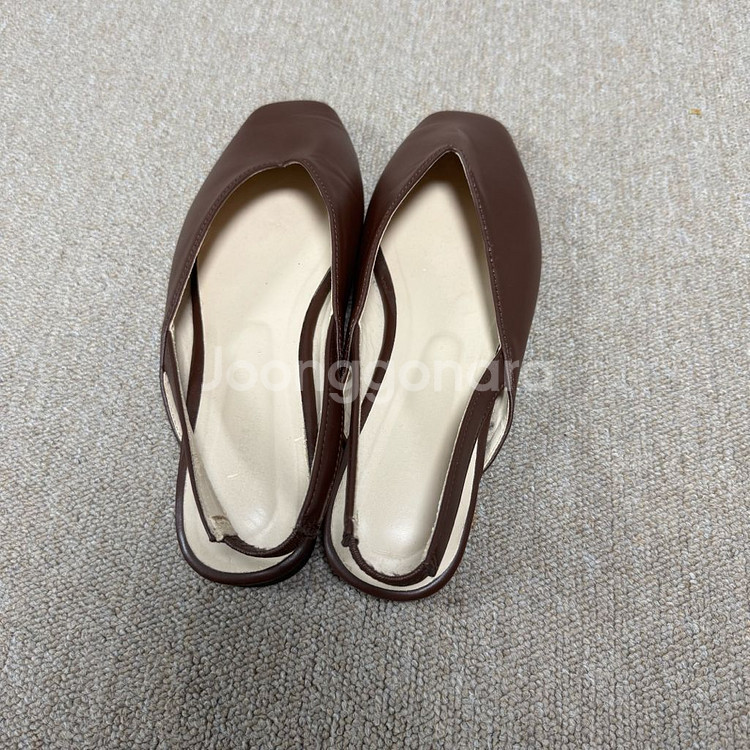 스퀘어 뮬 샌들 슬링백 브라운 255mm--1