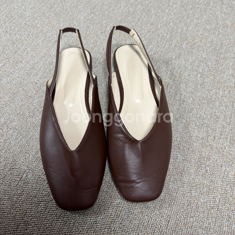 스퀘어 뮬 샌들 슬링백 브라운 255mm--4