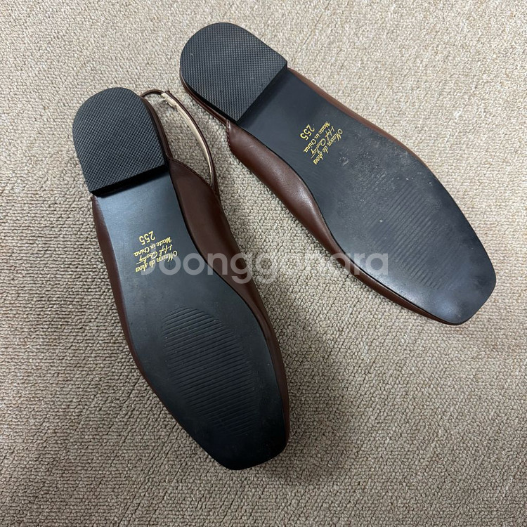 스퀘어 뮬 샌들 슬링백 브라운 255mm--5