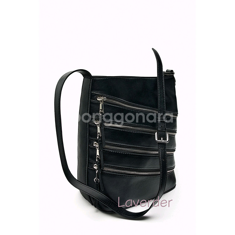 자라 지퍼 가죽 버킷백 숄더백 크로스백--3