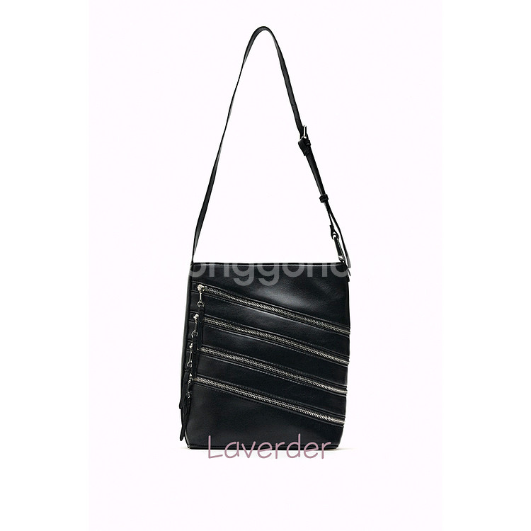 자라 지퍼 가죽 버킷백 숄더백 크로스백--4