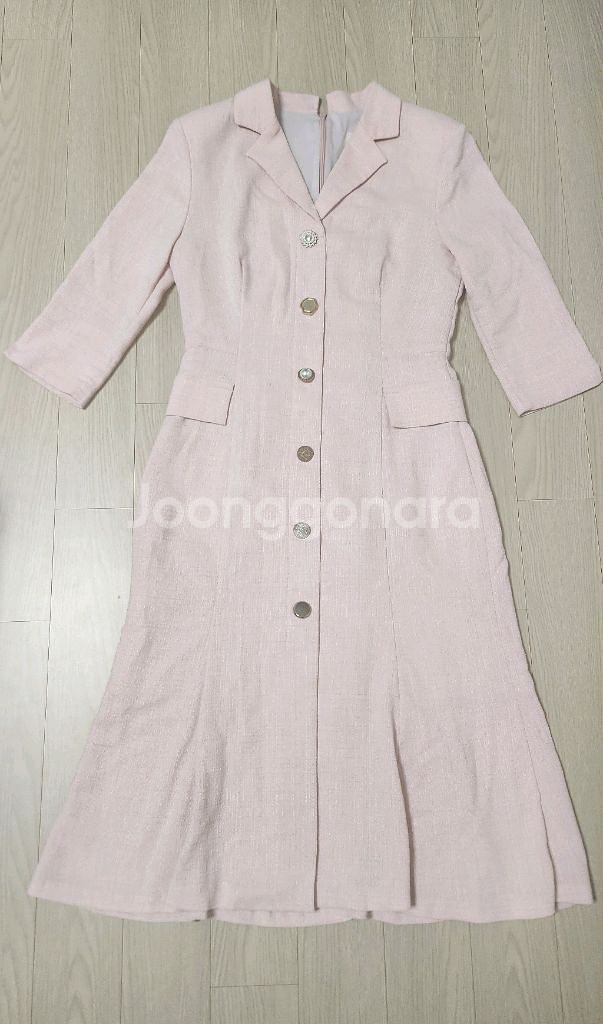 연핑크 트위드 원피스 S사이즈--0