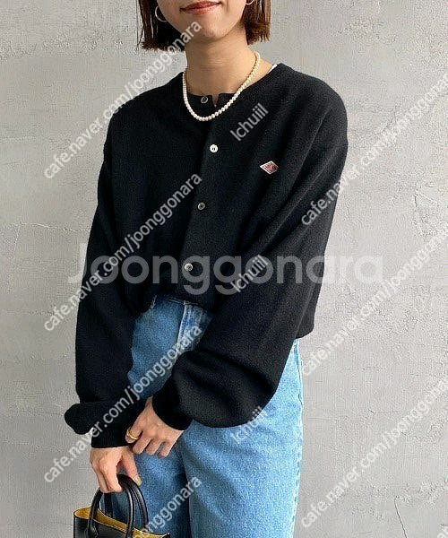 단톤 크루넥 울 가디건 다크그린--1