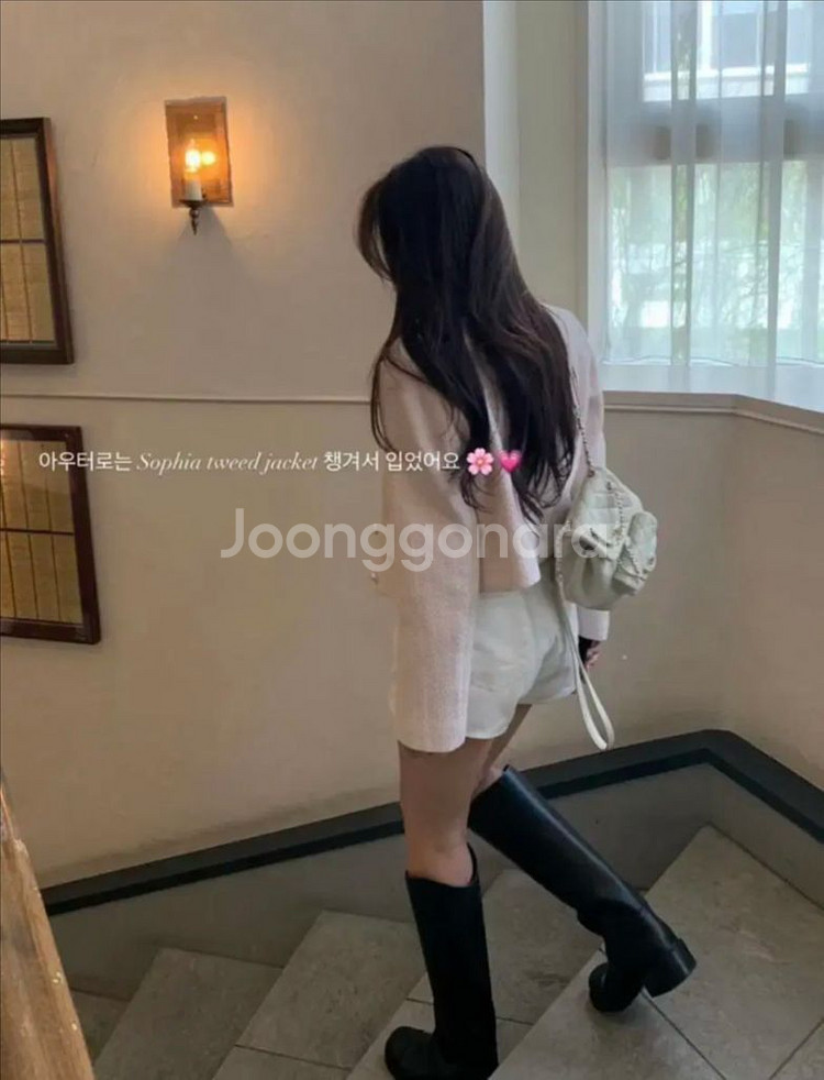 더위시 리즈 Leeds 소피아 트위드 자켓 핑크--2