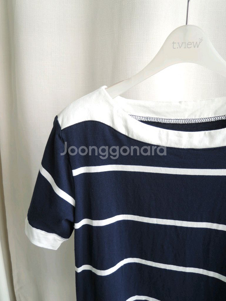 새상품) 네이비 줄무늬 반팔 면티셔츠 90 / 55--2