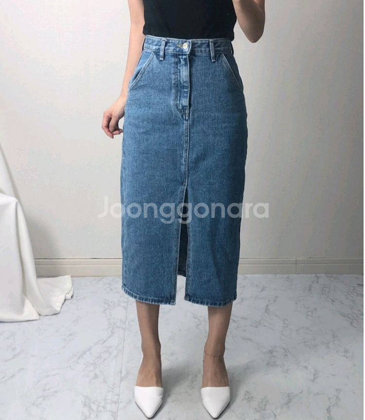 새상품) 에잇세컨즈 데님 롱스커트 H라인 26 청치마--1