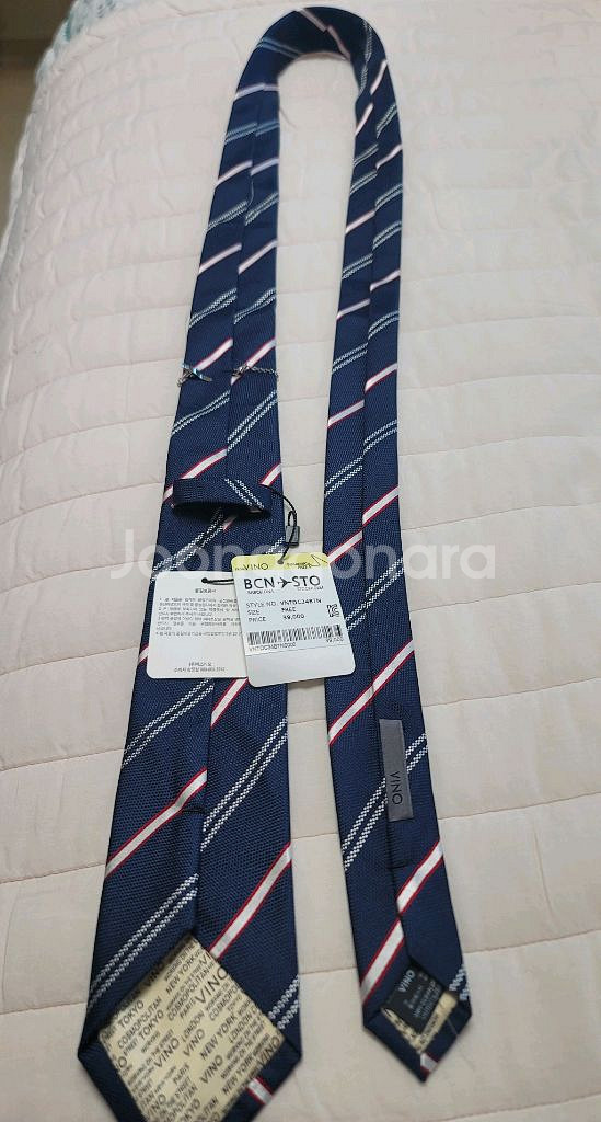 VINO 네이비 스트라이프 넥타이 새상품--2