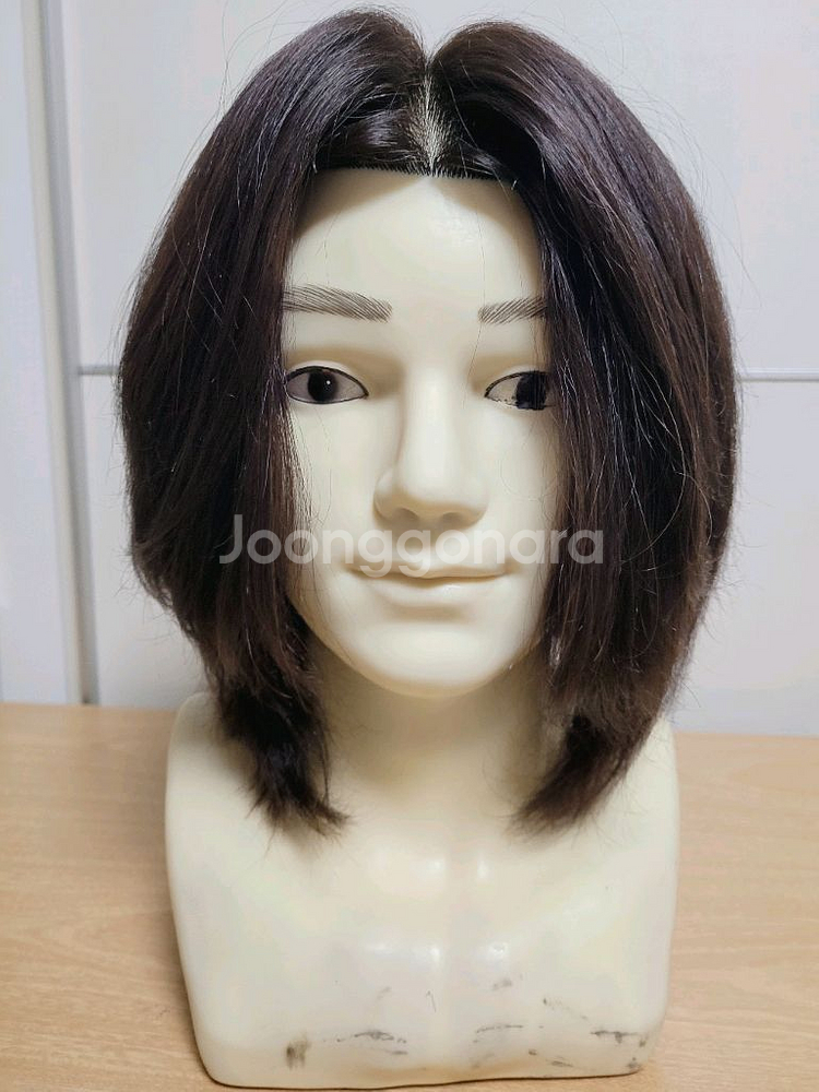 남성 인모 장발 통가발 인모 100%--0