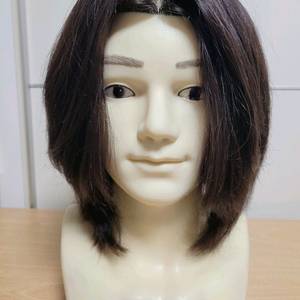 남성 인모 장발 통가발 인모 100%