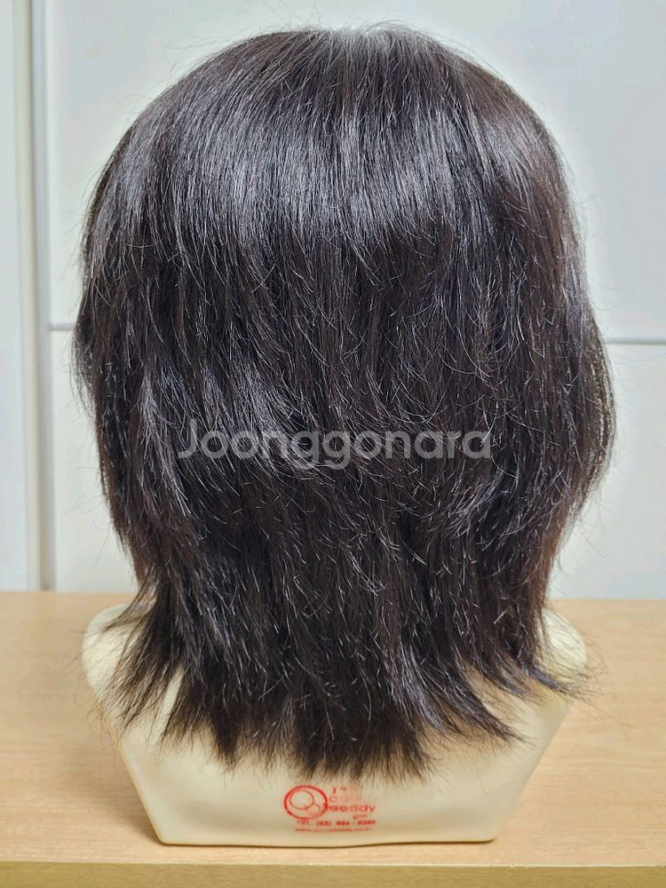 남성 인모 장발 통가발 인모 100%--2