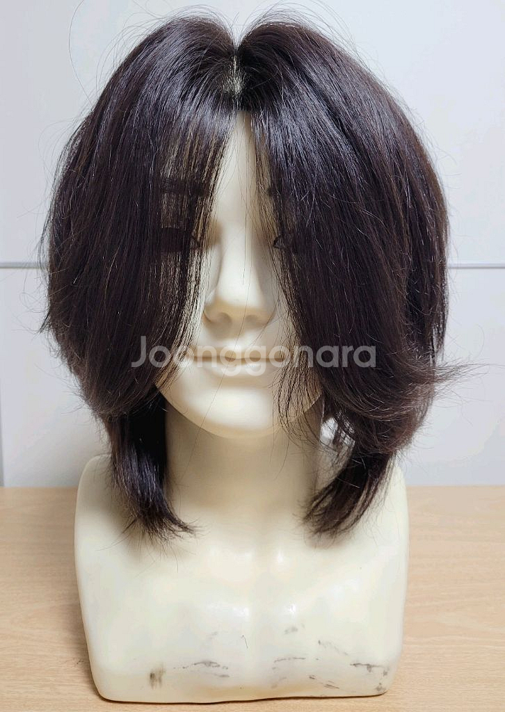 남성 인모 장발 통가발 인모 100%--1