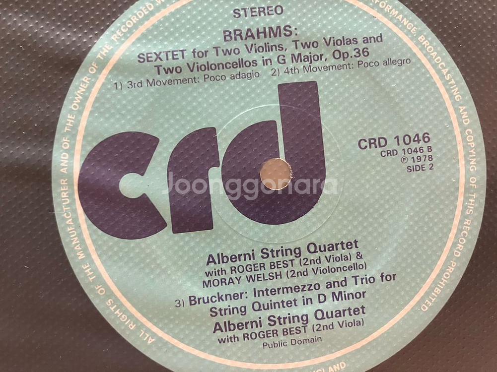 수입초반LP) 알베르니 사중주단- 브람스 브루크너 클래--4
