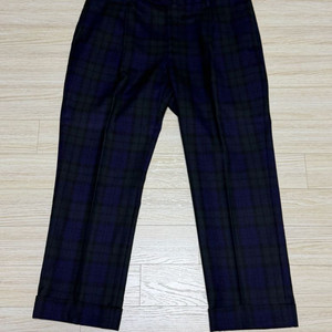 에치젠야 원턱 타탄체크 블랙와치 울팬츠 50