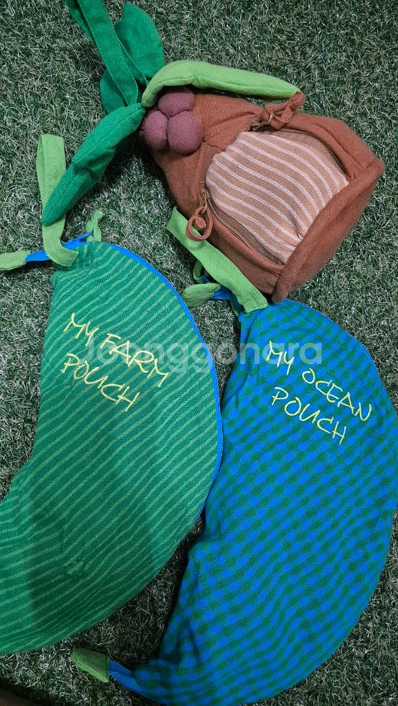 자수 동물솜인형 파우치 (팜 오션 정글)--1