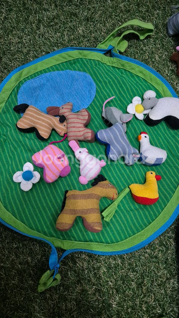 자수 동물솜인형 파우치 (팜 오션 정글)--2