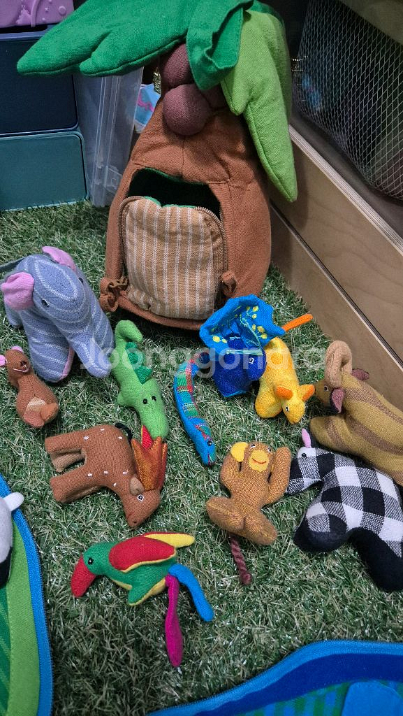 자수 동물솜인형 파우치 (팜 오션 정글)--4