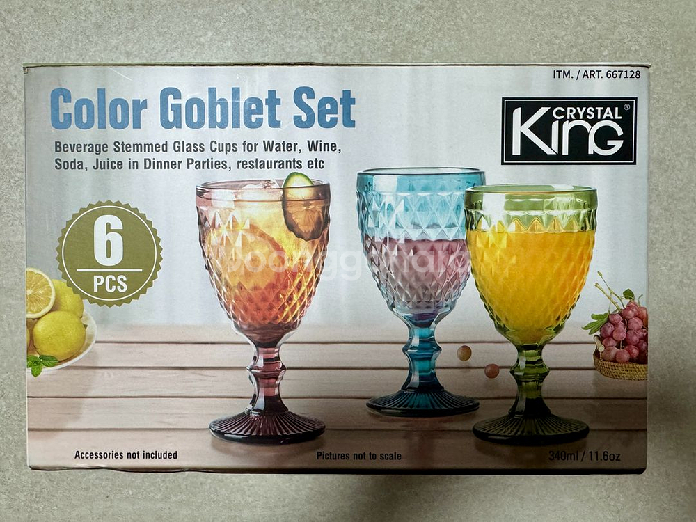 크리스탈킹 컬러 고블렛 6P--0