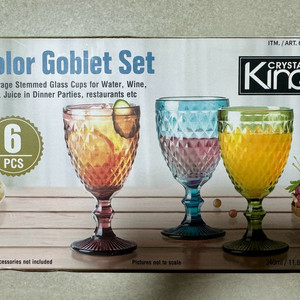 크리스탈킹 컬러 고블렛 6P