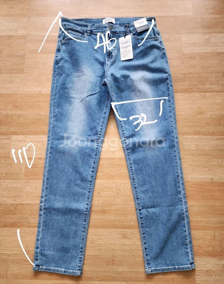 인디고뱅크 데님 스트레이트 청바지--2