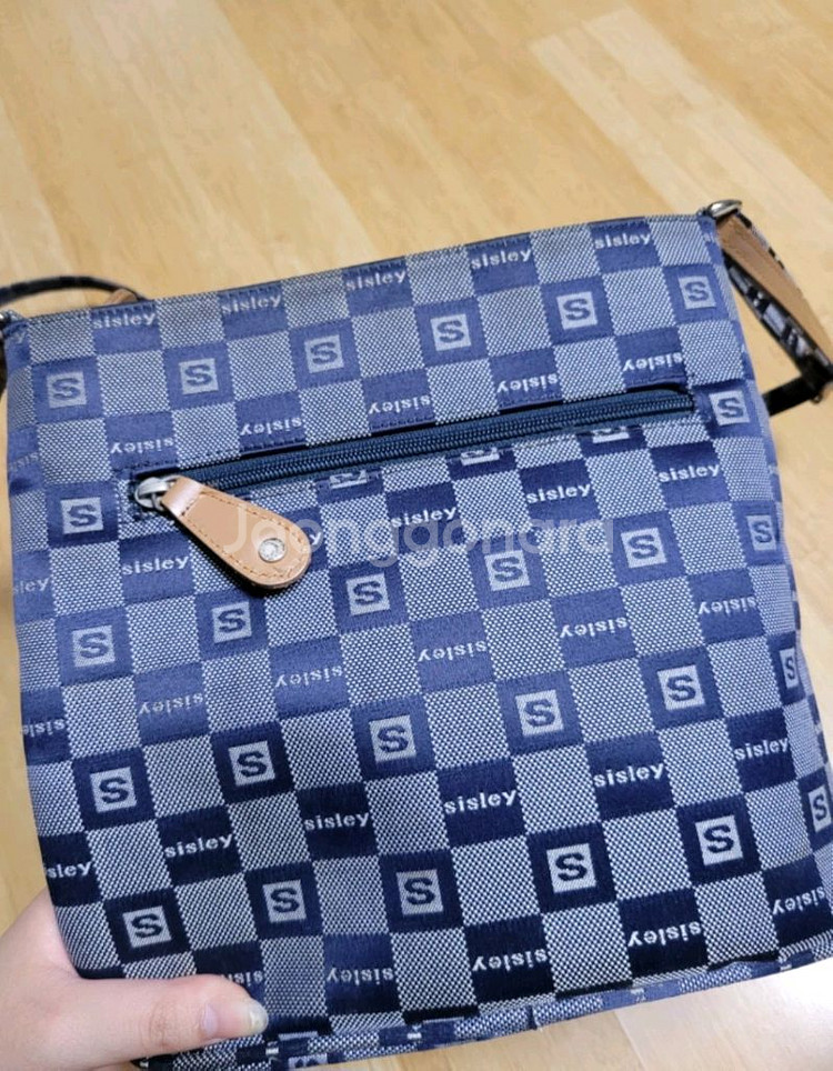 시슬리 로고 패턴 크로스백--1