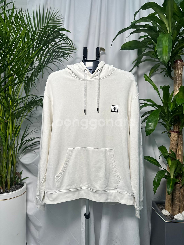 [정품](명품세탁완료)우영미 백로고 후드티 화이트--0