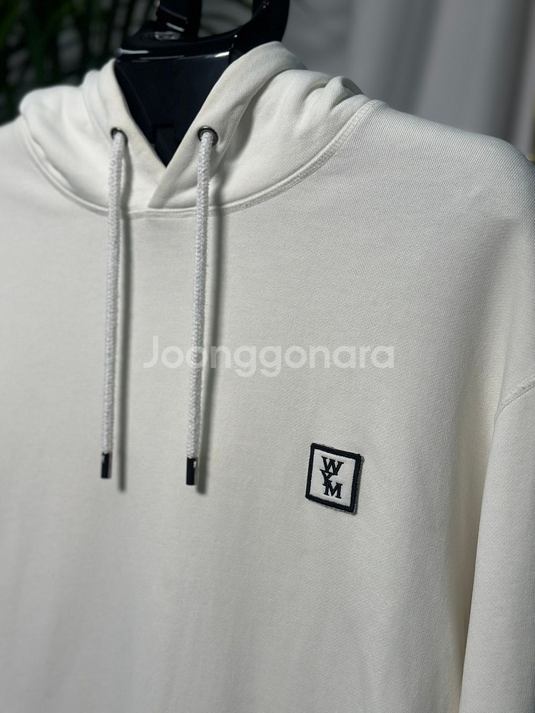 [정품](명품세탁완료)우영미 백로고 후드티 화이트--1