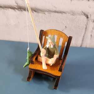 새상품)원목 의자 낚시 할아버지